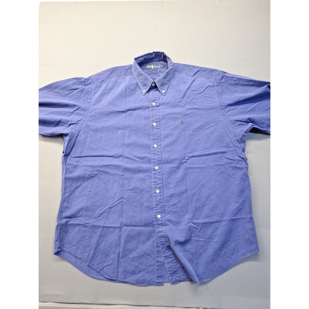 Vintage Polo Ralph Lauren Twill Shirt Mens XL Blue Button Down Cotton Preppy - Picture 3 of 9